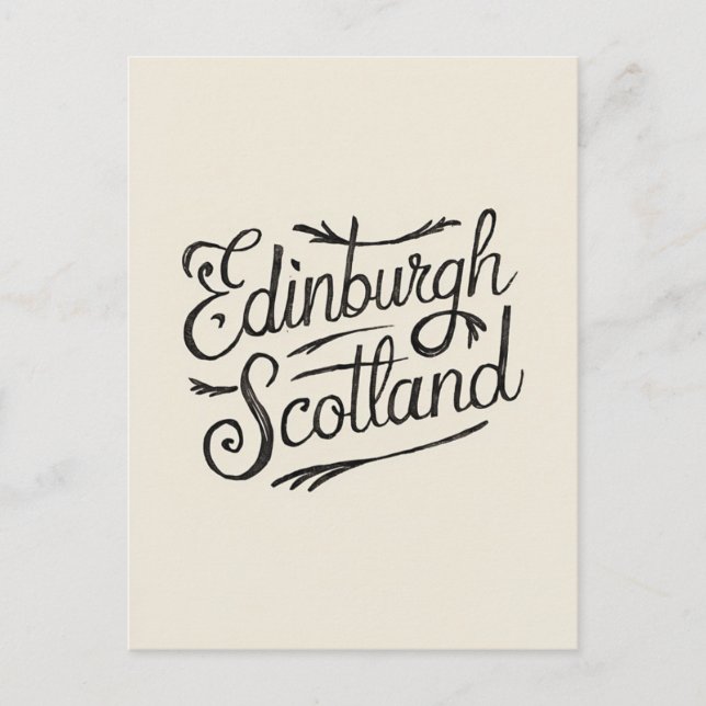 Cartão Postal Edinburgh Scotland Hand desenhado (Frente)