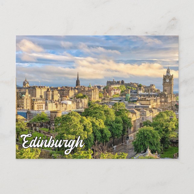 Cartão Postal Edinburgh Skyline, Escócia, Reino Unido (Frente)