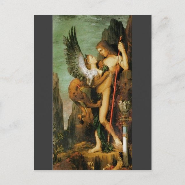 Cartão Postal Édipo e Esfinge por Gustave Moreau (Frente)