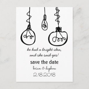 Cartão Postal Edison Light Bulb Save Date (A lâmpada Edison sal