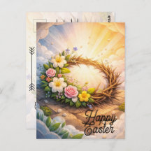 Editable Crown of Thorns Easter Postcard