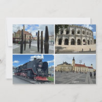 Cartão postal editável com legendas para 4 fotogra
