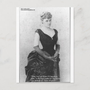 Cartão Postal Edith Wharton Citação "Espalhando Luz" Presentes e