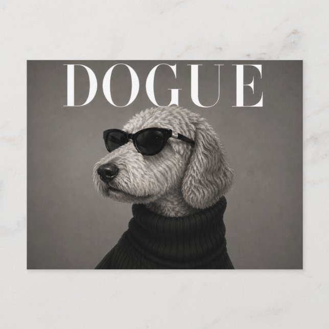 Cartão Postal Editorial de Moda de Luxo do Goldendoodle (Frente)