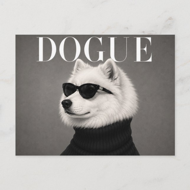 Cartão Postal Editorial de Moda de Luxo Samoyed (Frente)