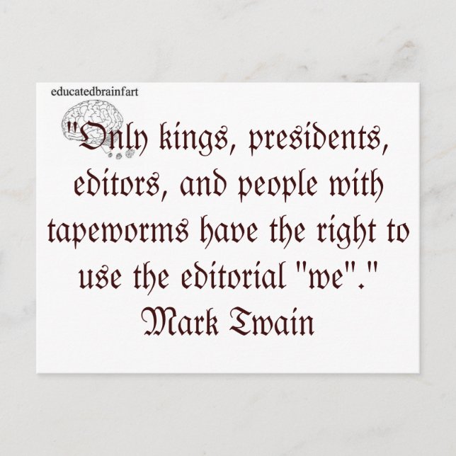 Cartão Postal Editorial "nós" (Frente)