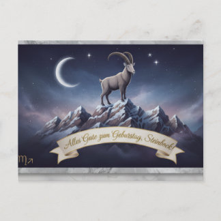 Cartão Postal Edle Sternzeichen-Postkarte Steinbock – Alles Gute