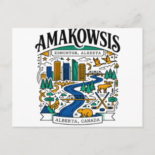 Cartão Postal Edmonton Alberta Canadá Vale do Rio Cidade Skyline