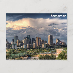 Cartão Postal Edmonton, linha do horizonte do Canadá
