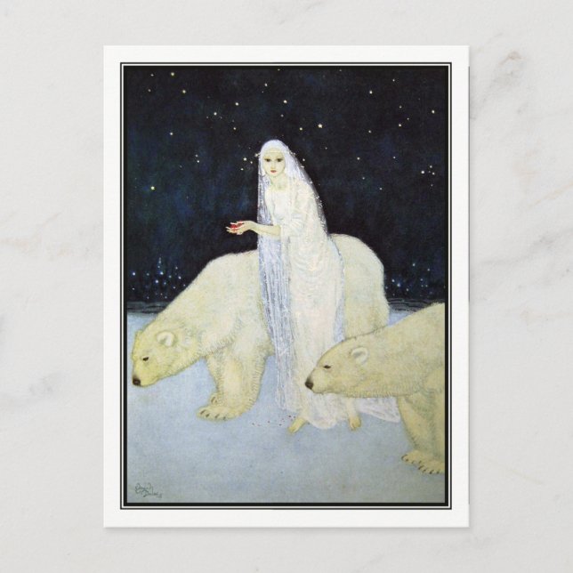 Cartão Postal Edmund Dulac - A Neve Maiden (Frente)