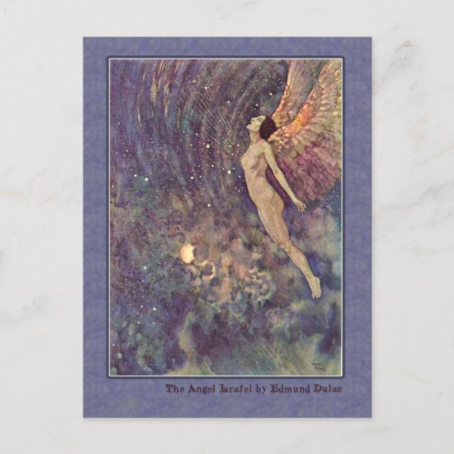 Cartão Postal Edmund Dulac Ilustra Edgar Allan Poe (Frente)