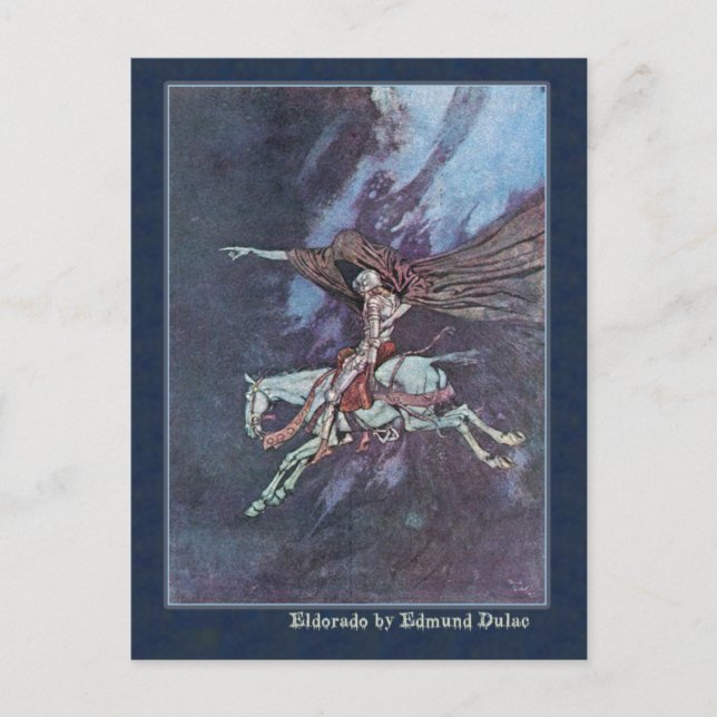 Cartão Postal Edmund Dulac Ilustra Edgar Allan Poe (Frente)