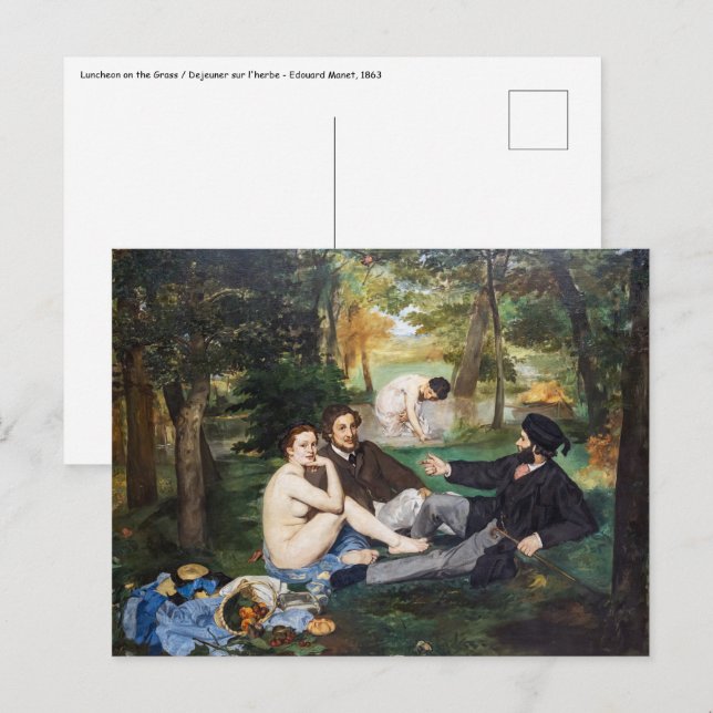 Cartão Postal Edouard Manet - Almoço na Relva (Frente/Verso)