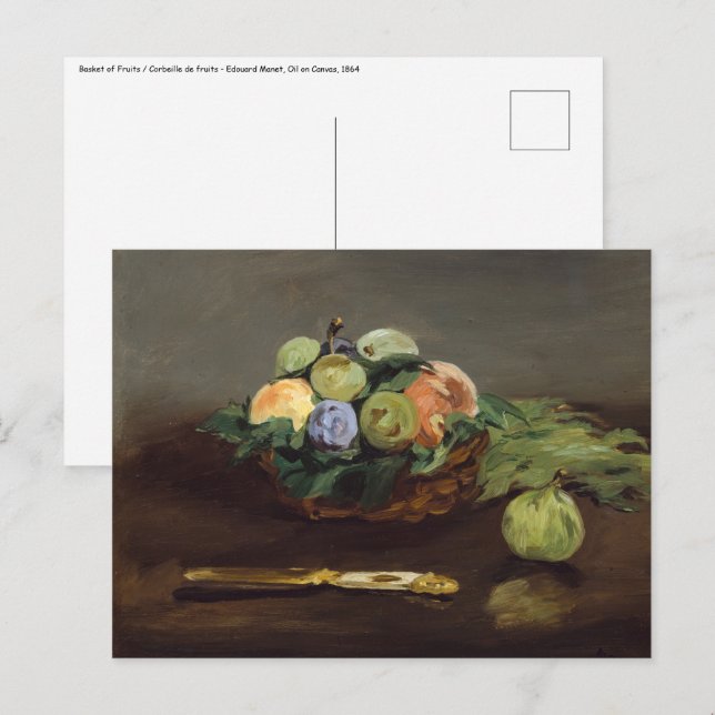 Cartão Postal Edouard Manet - Cesta de Frutas (Frente/Verso)
