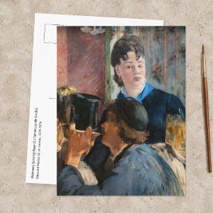 Cartão Postal Edouard Manet - garçonete servindo cerveja