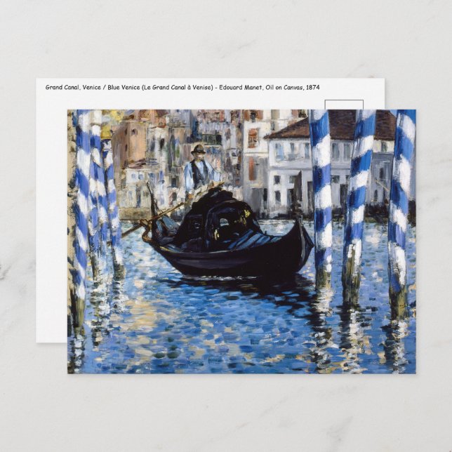 Cartão Postal Edouard Manet - Grande Canal, Veneza (Frente/Verso)