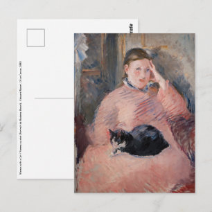 Cartão Postal Edouard Manet - Mulher com um Gato