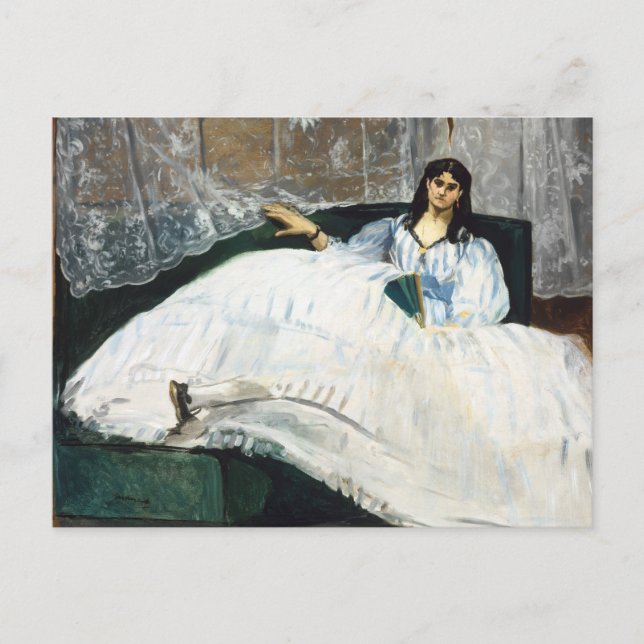 Cartão Postal Edouard Manet - Mulher com ventilador (Frente)