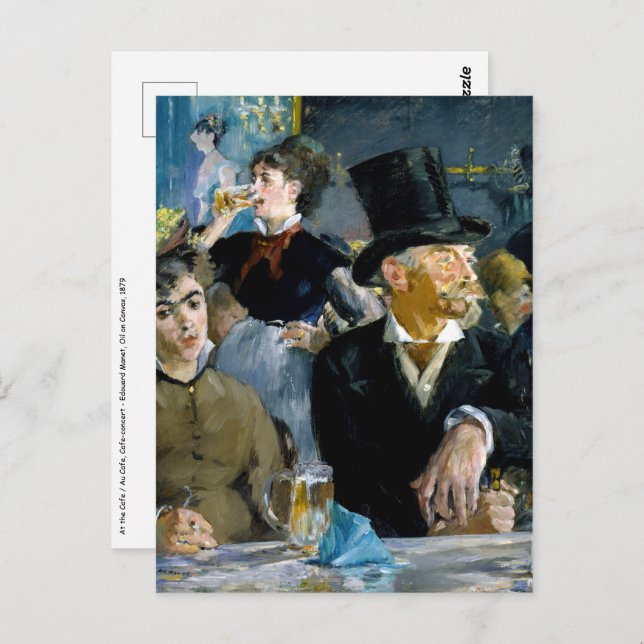 Cartão Postal Edouard Manet - No Café (Frente/Verso)