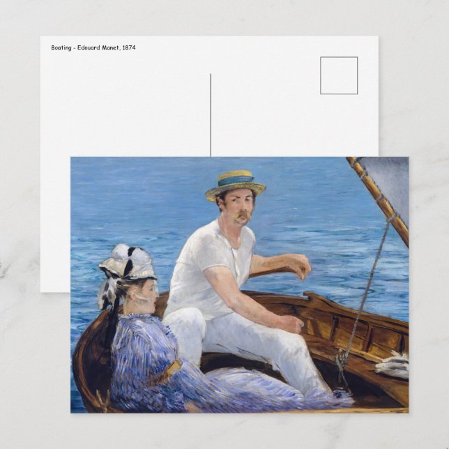 Cartão Postal Edouard Manet - Passeio de barco (Frente/Verso)