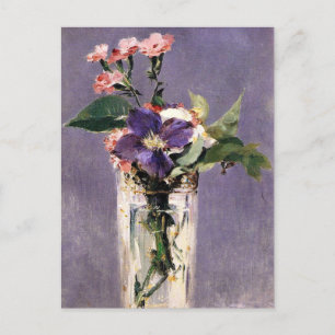 Cartão Postal Edouard Manet - Pinks e Clematis,