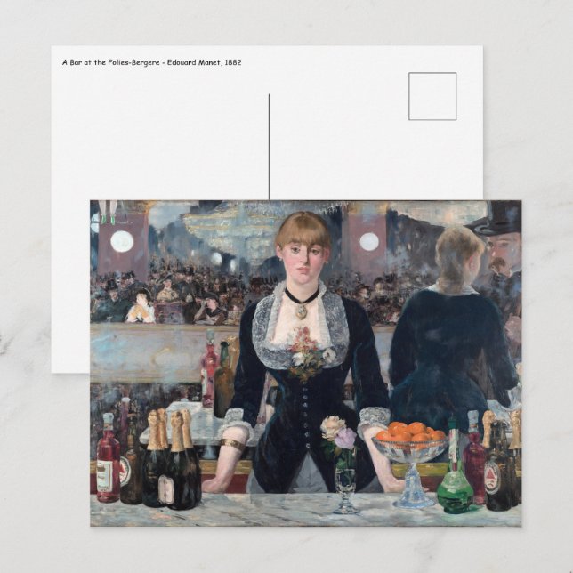 Cartão Postal Edouard Manet - Um Bar na Folies-Bergere (Frente/Verso)