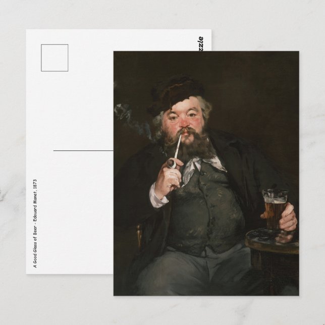Cartão Postal Edouard Manet - Um Bom Copo de Cerveja / Boca de F (Frente/Verso)
