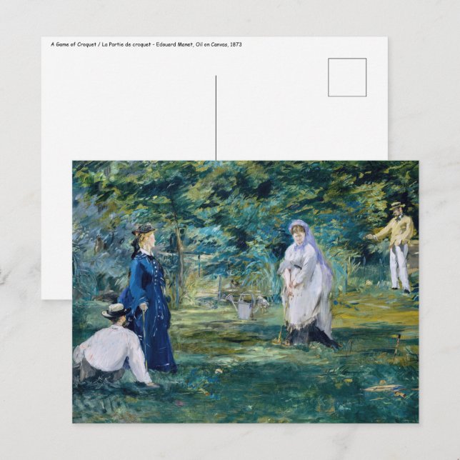 Cartão Postal Edouard Manet - Uma Partida de Croquet (Frente/Verso)