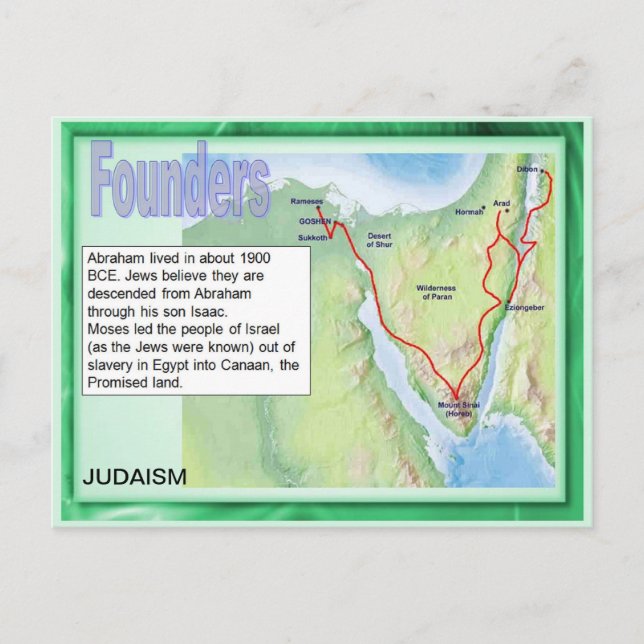 Cartão Postal Educação, Religião, Judaísmo, Fundadores (Frente)