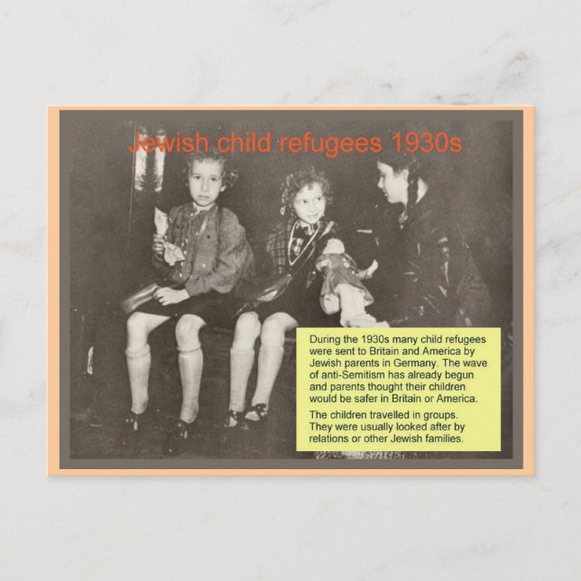 Cartão Postal Educação, religião, judaísmo, refugiados judeus 19 (Frente)