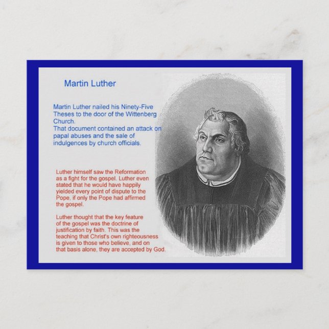 Cartão Postal Educação, Religião, Martin Luther (Frente)