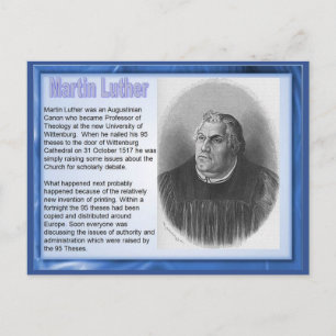 Cartão Postal Educação, Religião, Reforma Martin Luther