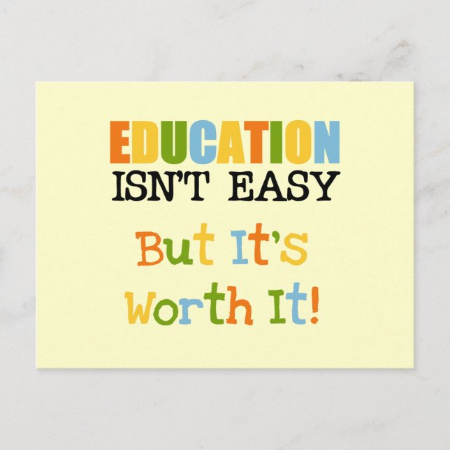 Cartão Postal Educação vale a pena (Frente)