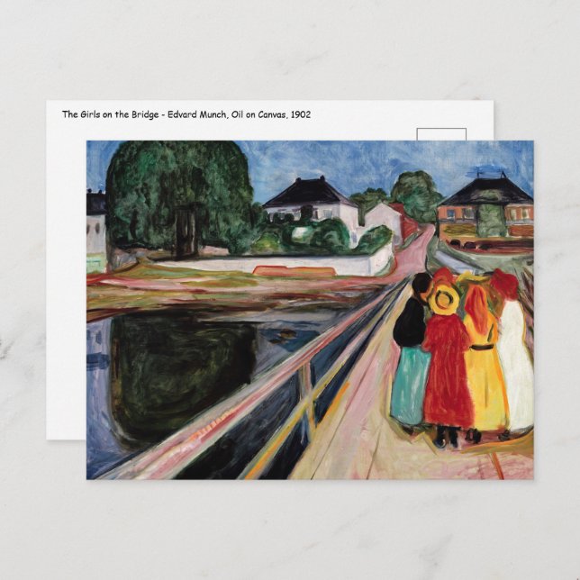 Cartão Postal Edvard Munch - As Meninas na Ponte 1902 (Frente/Verso)