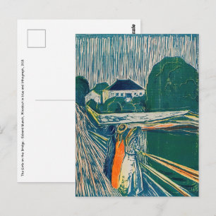 Cartão Postal Edvard Munch - As Meninas na Ponte, Litografia