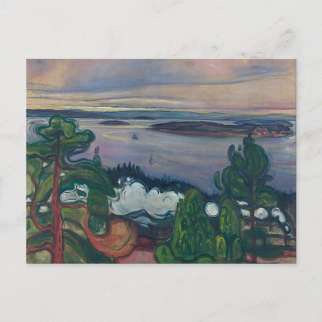 Cartão Postal Edvard Munch - Comboio Fumado (Frente)
