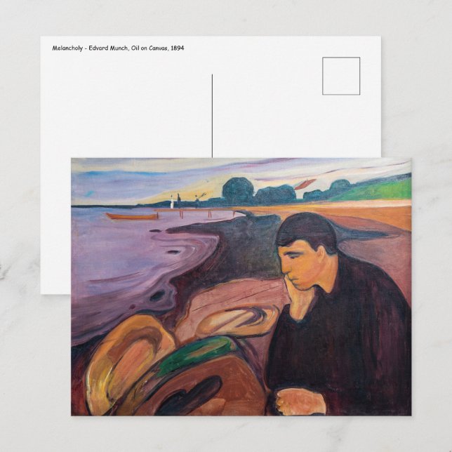Cartão Postal Edvard Munch - Melancholy 1894 (Frente/Verso)