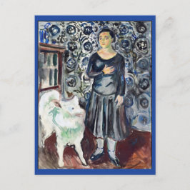 Cartão Postal Edvard Munch, Mulher com Pintura Samoyed