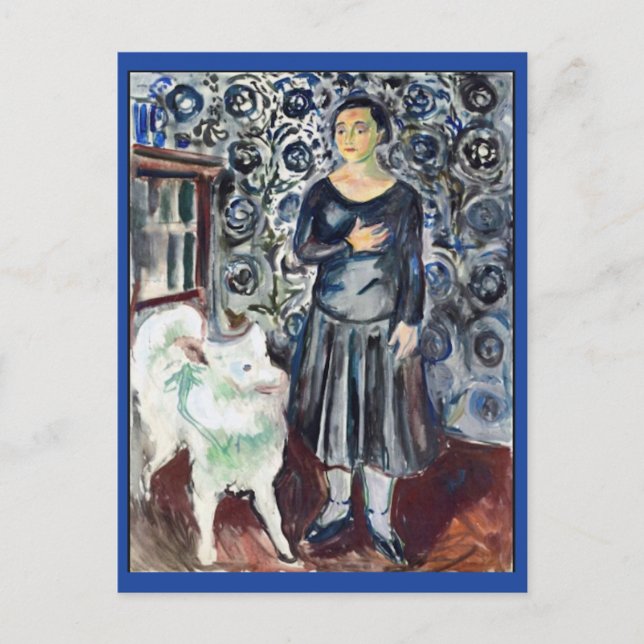 Cartão Postal Edvard Munch, Mulher com Pintura Samoyed (Frente)