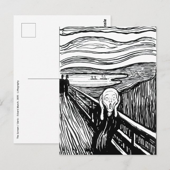 Cartão Postal Edvard Munch - O Grito Litografia (Frente/Verso)