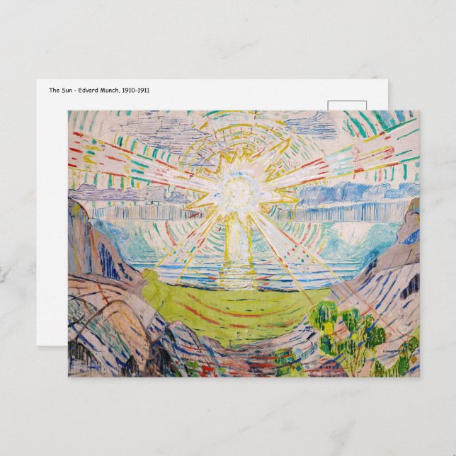 Cartão Postal Edvard Munch - O Sol 1910 (Frente/Verso)