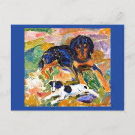 Cartão Postal Edvard Munch, Pintura De Dois Cães