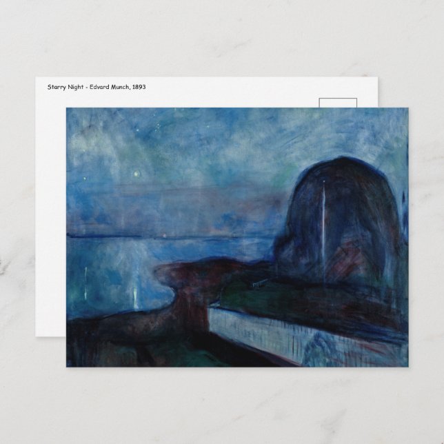 Cartão Postal Edvard Munch - Starry Night 1893 (Frente/Verso)