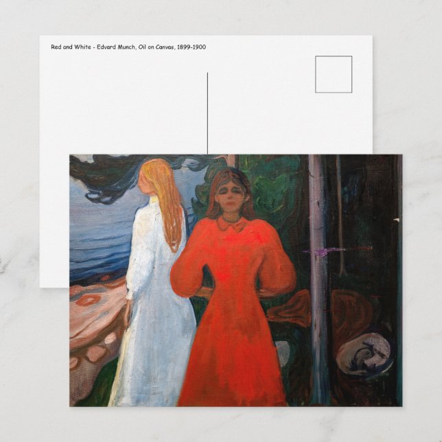 Cartão Postal Edvard Munch - Vermelho e Branco (Frente/Verso)