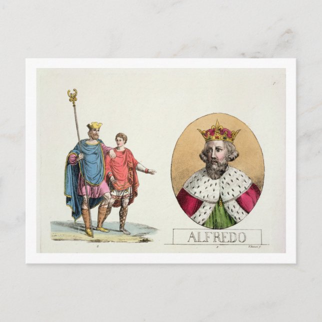 Cartão Postal Edward o Confessor e o rei Alfred, chapeia 7 de (Frente)