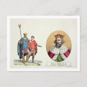 Cartão Postal Edward o Confessor e o rei Alfred, chapeia 7 de