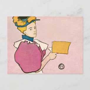 Cartão Postal Edward Penfield Ilustração de uma Poster de Mulh