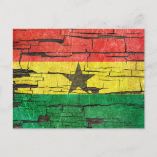 Cartão Postal Efeito de Pintura Descascando na Bandeira Rachada