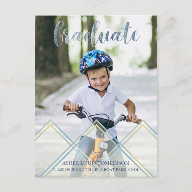 Cartão Postal Efeito de Transparência Fofa para Foto de Graduaçã (Frente)