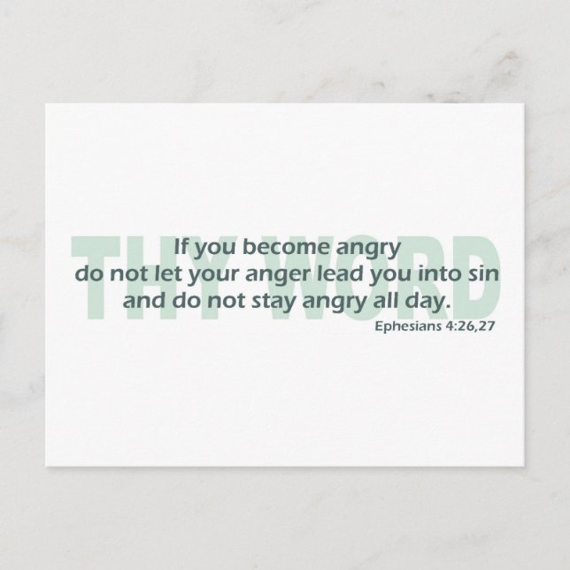 Cartão Postal Efesianos 4: 26-27 (Frente)